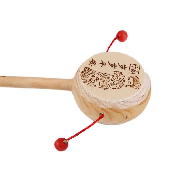 

baby kids child wood rattle drum instrument child musical toy chinese styles new sale