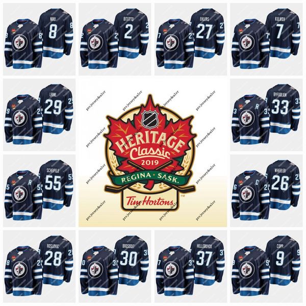 

Youth 29 Patrik Laine Winnipeg Jets 2019 Heritage Classic Jersey Mark Scheifele Blake Wheeler Connor Hellebuyck Nikolaj Ehlers Copp