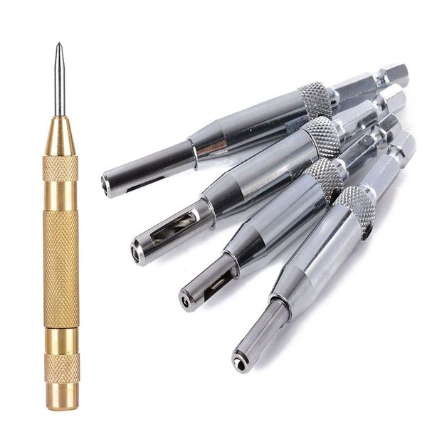 

4pcs self centering hinge drill bits set,1/4inch hex shank, screw sizes 5/64 inch, 7/64 inch, 9/64 11/64 inch for door