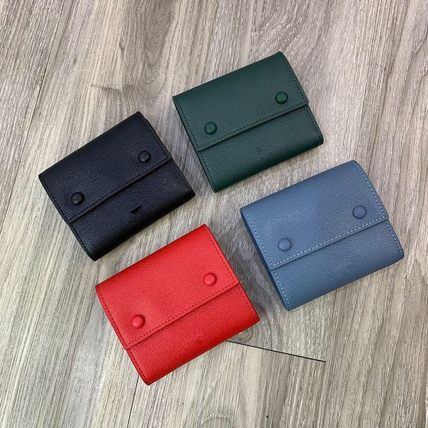 

leather tri-fold wallet female short paragraph toothpick grain cowhide wallet long section of high-capacity two-fold wallet 2019 new small, Red;black