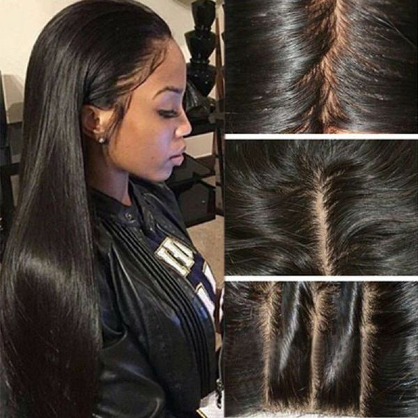 

13 * 4 шнурок закрытие человеческих волос парики для чернокожих женщин бразильский прямой человеческих волос парик шнурка high ratio волос r, Black;brown