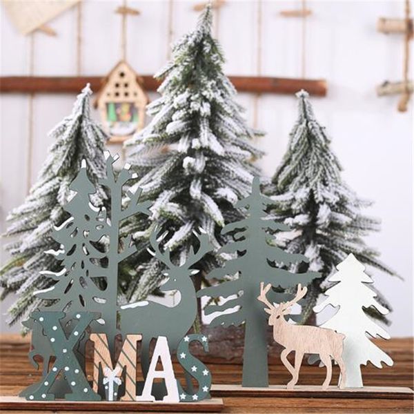 

2020 new year natural xmas elk wood craft christmas tree ornament noel christmas decoration for home wooden pendant navidad gift