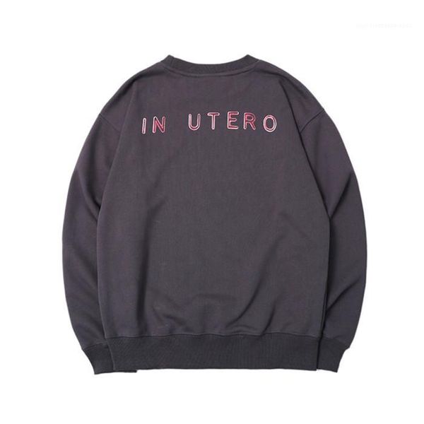 

couple fashion letter print long sleeve pullover loose sweatshirts mens spring designer casual hoodies nirvana, Black