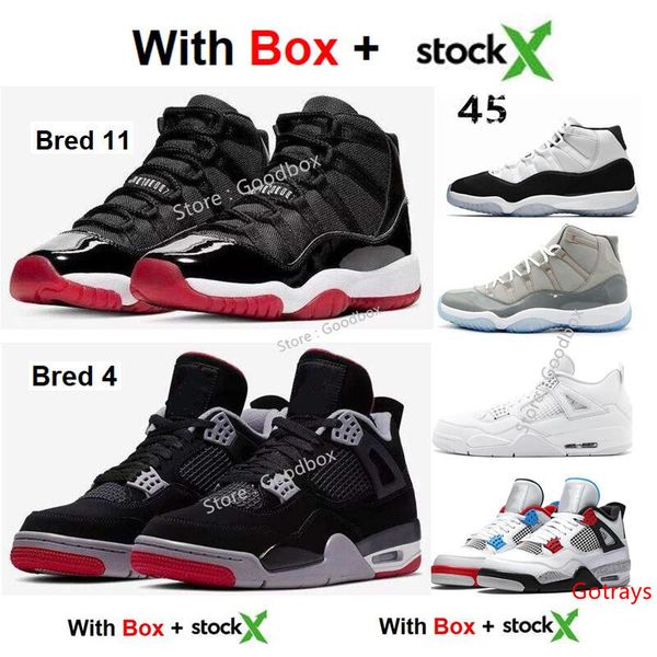 

stockx 4 bred 11s what the 4s snkrs concord 11 wntr space jam 11s 2020 оптовая баскетбольная обувь мужчины женщины прохладные серые кроссовк
