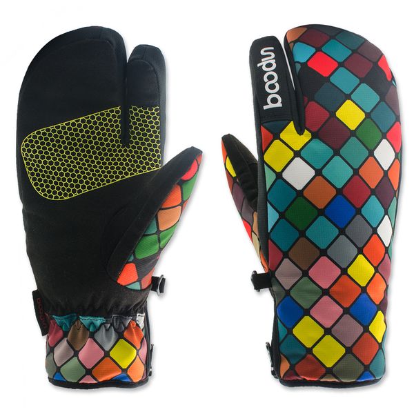 

winter snowboard gloves for women three finger ski gloves waterproof non-slip skating warm snowboard glove feminina