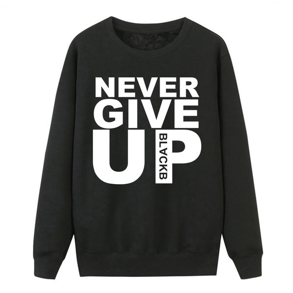 

never give up hoodies sweatshirts for female sell women letter print hooded pullover tracksuits new brand spring sportswear, Black