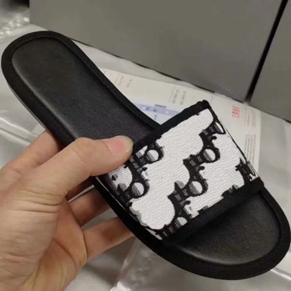 

2019 woman slippers slides summer shoes casual slippers solid hollow out women slides classic slippers size:35-41 with box 06, Black