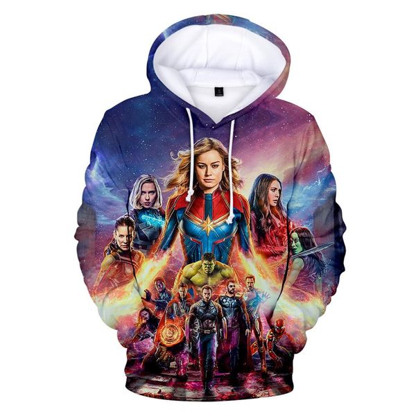 

avengers endgame 4 mens hoodies spring new 3d printed hooded harajuku sweatshirts, Black