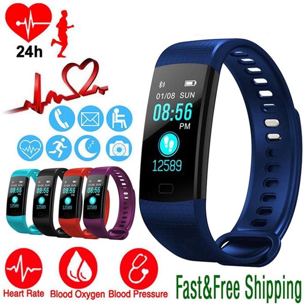 

smart watch sports fitness activity heart rate tracker blood pressure wristband ip67 waterproof band pedometer, Slivery;brown