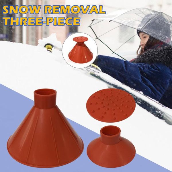 

3pcs/set magical car windshield ice scraper cone shaped snow remover funnel