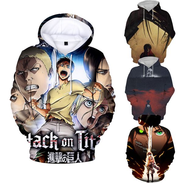 

attack on titan hoodie men hoodies 3d realistic sweatshirt fancy anime girl sweater hooded pullover chic jumper outwear family gift 8 styles, Black