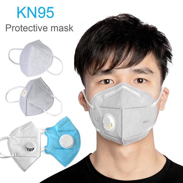 

10pcs corona breathing valve kn95 face mouth disposable 6 layer protection civil mask 19 ncov 2020 c-virus