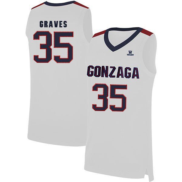 

will graves stitched youth gonzaga bulldogs white navy black custom any name and number college basketball 2020 new jersey