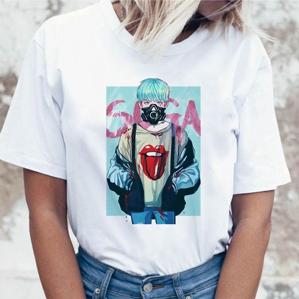 

2020 new women t-shirts casual harajuku cartoon printed tee summer female t shirt short sleeve t shirt for women clothing, White