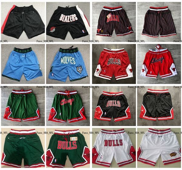 2020 Men Authentic Stitched Just Don Pocket Shorts Chicago Bulls