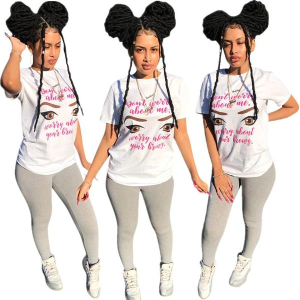 

fashion casual print beauty eyes vogue pure color t shirts o-neck summer tees short sleeve tee, White
