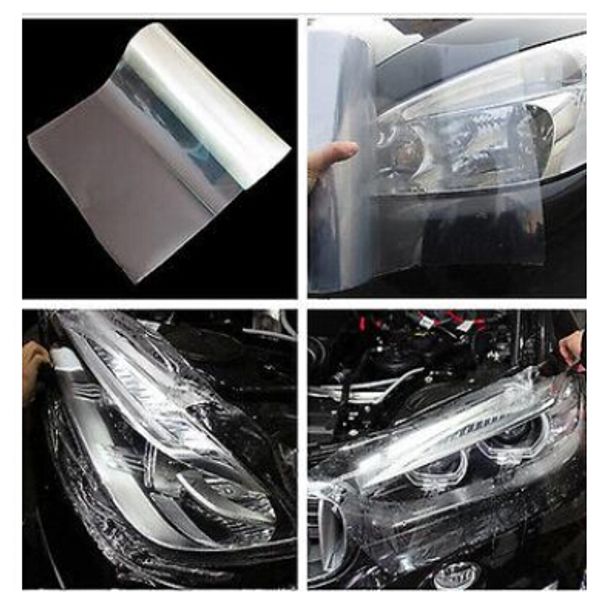 

car headlight transparent tint vinyl wrap film sheet overlay sticker 100 x 30cm