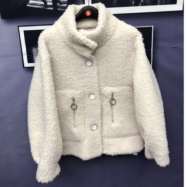 

real fur coat women autumn winter jacket korean sheep shearing wool fur coats and jackets women clothes 2020 190922012451 yy1801, Black