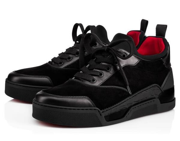 

горячая распродажа-высокое качество aurelien red bottom shoes for men sneaker спортивная обувь плоские кроссовки aurelien кроссовки тренеры, Black