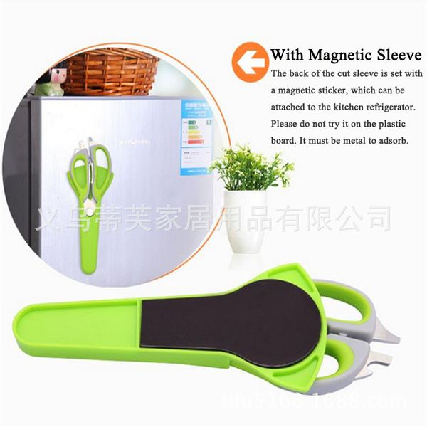 

stainless steel kitchen scissors multifunctional shears scissors wholesale green chicken bone scissors household purple straight scissor