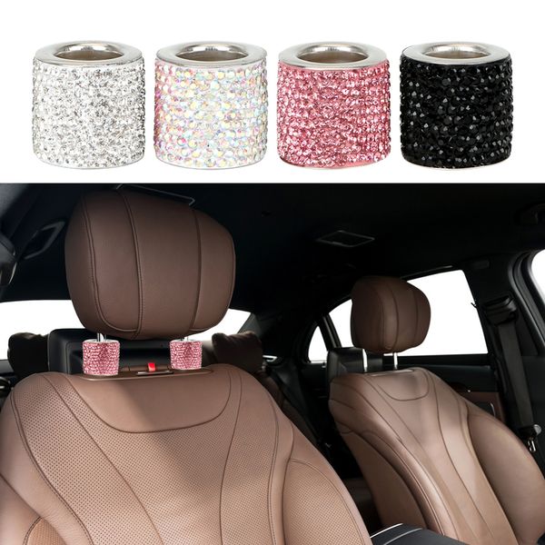 

1 piece car seat headrest collar decor auto interior mouldings rhinestone car-styling seat rod diamond ring bling icy crystal