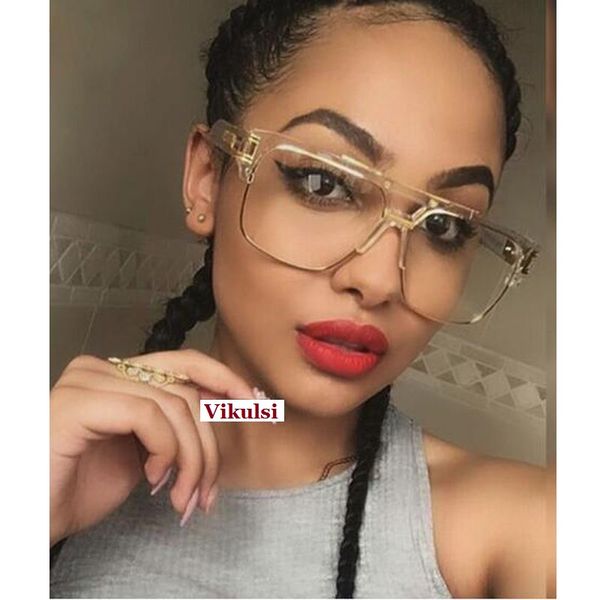 

brand oversized sunglasses women clear lens glasses myopia eyeglasses flat mirror sun glasses male square shades, White;black