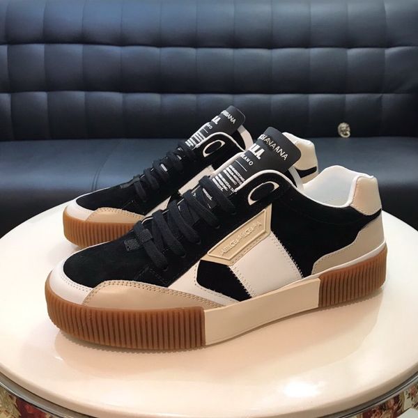 

new luxury designer fashion rock runn camouflage leather sneakers shoes men rock studs outdoor casual shoes trainers sports flat shoes, Black