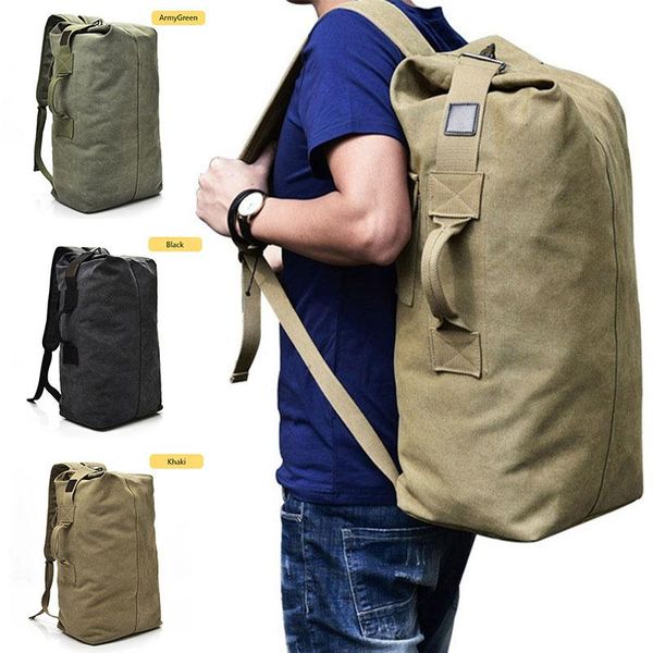 

diagonal package portable practical 3 colors men's style canvas outdoors hiking camping backpacksports bag backpack sports