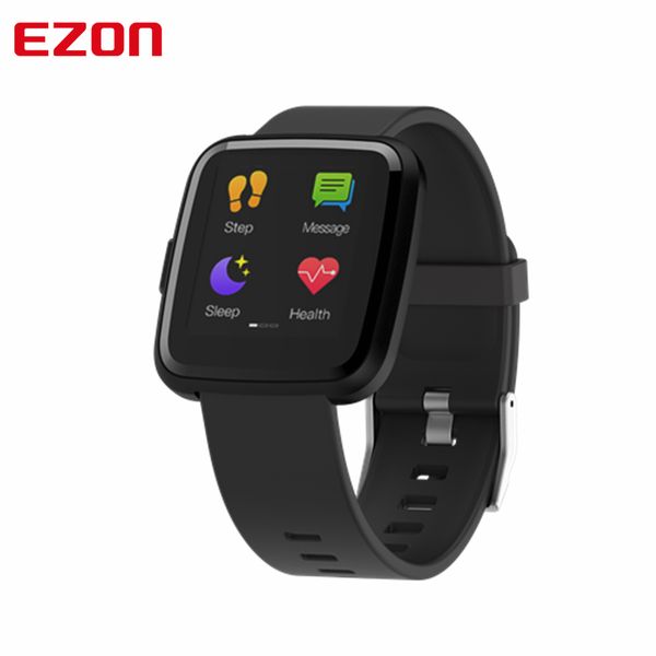 

ezon y7p 1.3 inch color touch screen blood pressure heart rate wristwatch bluetooth watch smart sports digital watch for men, Slivery;brown