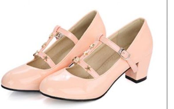 

2019 women's shoes in spring and autumn with new style high heel coarse heel round head @9059, Black