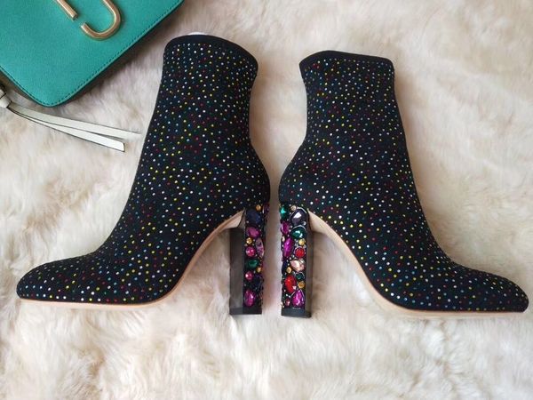 

22 short boots real leather women snow boots casual martin wholesale fashion soft delicate diamond, Black