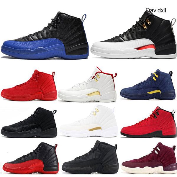 

12 12s basketball shoes for men winterized wntr gym red flu game royal blue college the master mens sports sneakers size 7-13