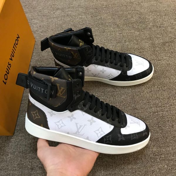 

Rivoli Sneaker Boot Mens Designer Shoes Luxury Brand Monogram Canvas High Top Sneaker Top Quality Fashion Genuine Leather Sneakers With Box