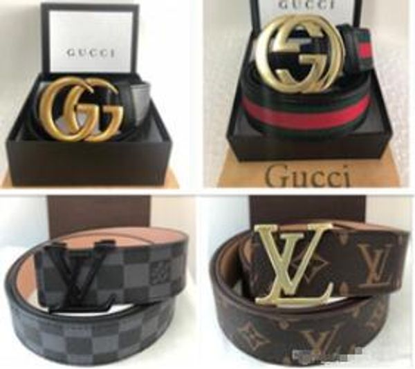 

famous genuine leather men belt designer luxury mens belts for women jeans cow strap waistband size g6 gucci s, White;black