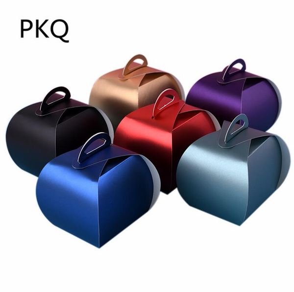 

20pcs mini cupcake box with handle colorful party cake box small candy packaging gift wedding cake boxes