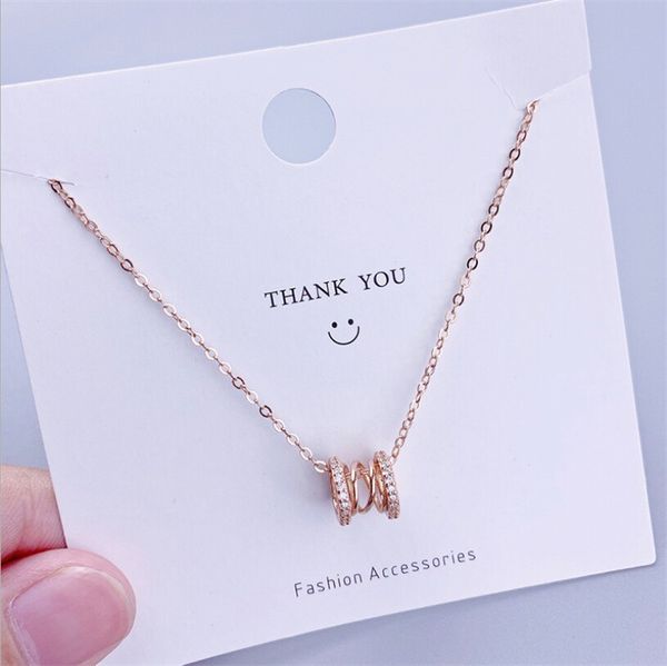 

small waist necklace 925 sterling silver women personality hollow micro inlaid necklace rose gold silver color jewelry accessories