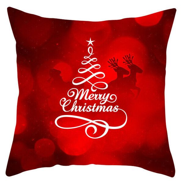 

Christmas Pillow Case Santa Elk Sofa Car Throw Cushion Cover Xmas Home Decor US