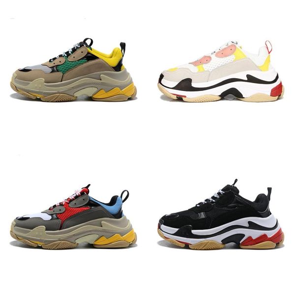 

2020 fashion paris casual shoes dad shoes for men women triple-s sneaker dark green triple s beige black sports tennis