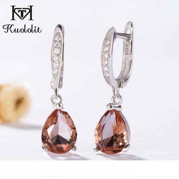 

kuololit zultanite gemstone clip for women solid 925 sterling silver created color change earrings wedding fine jewelry mx190720, Golden;silver