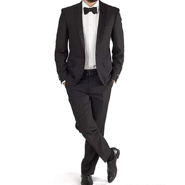 

classic black side vent groomsmen groom tuxedos peak satin lapel men suits wedding bridegroom blazer (jacket + pants + tie), Black;gray