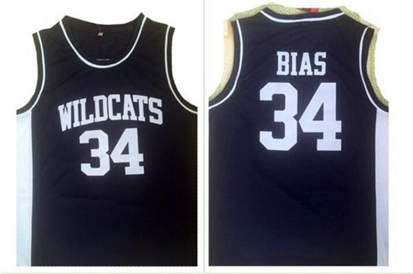 

northwestern wildcats high school #34 len bias basketball jerseys - black