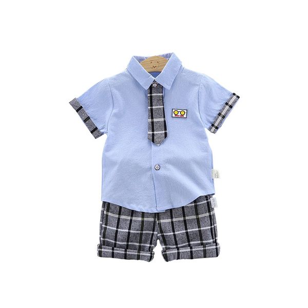 

новая летняя детская одежда костюм детская мода мальчики девочки рубашка шорты 2 шт. / компл. малыш формальная одежда детские детские спорти, White