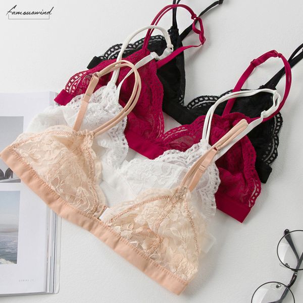 

lace tempting bra lingerie padded floral pattern underwear women soild simple comfort wire 3 4 cup bralette bras, Red;black