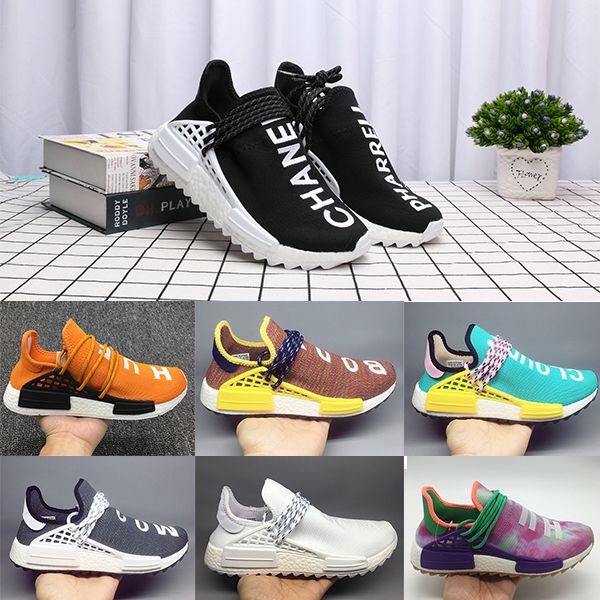 

2020 nmd human race hu pharrell williams men women running shoes nerd black pale nude homecoming solar pack mens trainer sports sneakers