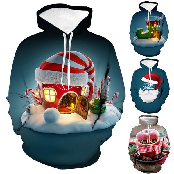

men's autumn winter christmas casual 3d printing long sleeve sweatershirt herfst winter kerst casual herenkleding, White;black