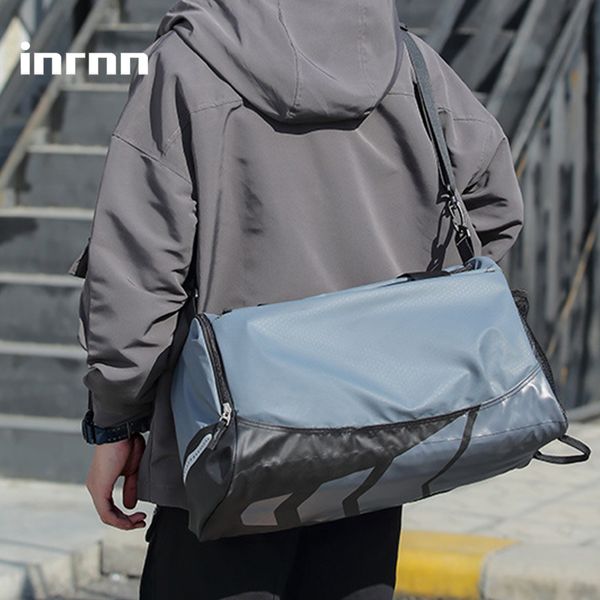 

inrnn мужчины путешествия duffle сумка спорт на открытом воздухе фитнес мешок плеча мужской моды поездок сумки камера водонепроницаемая сумк