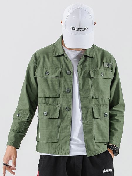 

2019 autumn new style fashion casual simple sports army green men jacket loose-fit versatile men's, Black;brown
