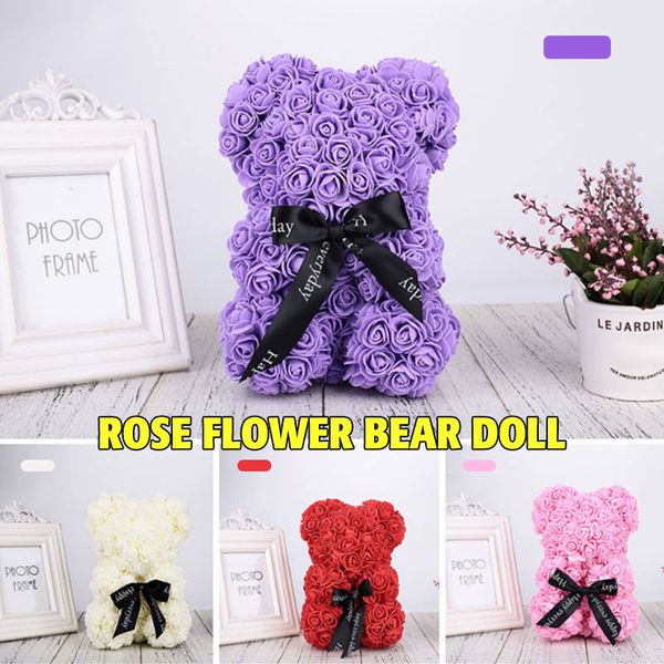 

lovely bear dolls valentine's day pe gift girlfriend rose bear romantic artificial rose decorations love wedding simulated