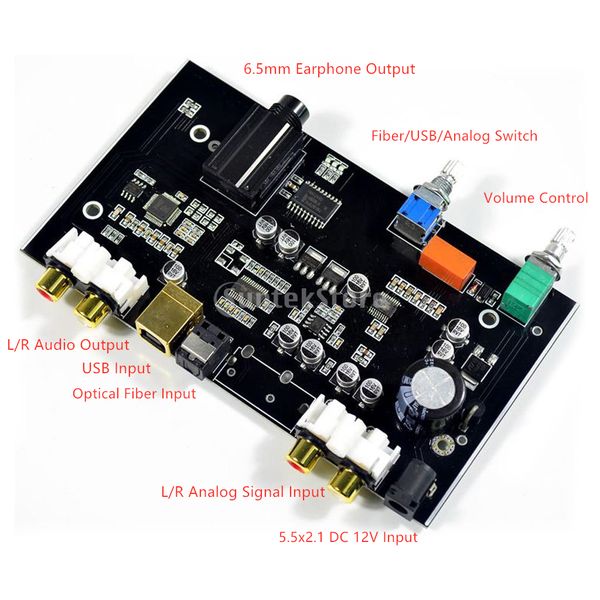 

hifi audio decoding board, usb/optical input earphone output decoder