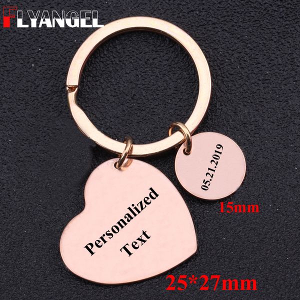 

custom engraved text date name heart style keychain for girlfriend boyfriend family dad mom couples anniversary special gifts, Silver